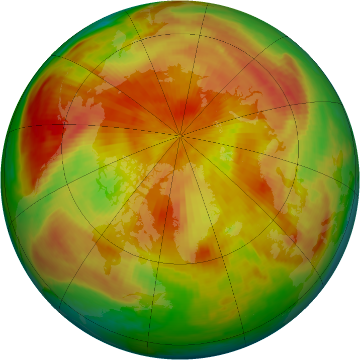 Arctic ozone map for 18 April 1998